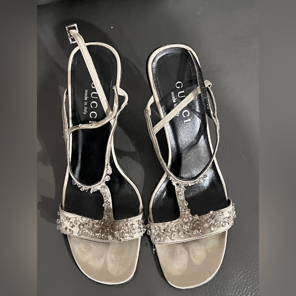 Gucci vintage heal grey with stones